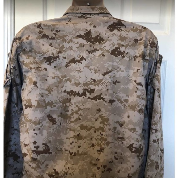 USMC Marine Corp Military Hunting Camo Shirt Jacket Button Down Med Long - Picture 8 of 17